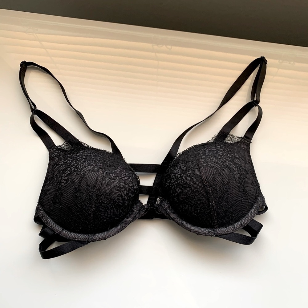 Victoria’s Secret black push up bra/matching thong